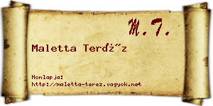 Maletta Teréz névjegykártya
